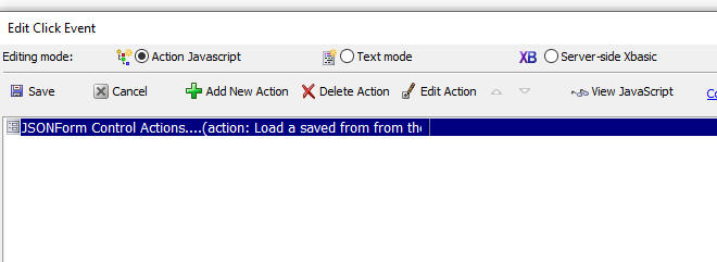 JSONForm Control Action